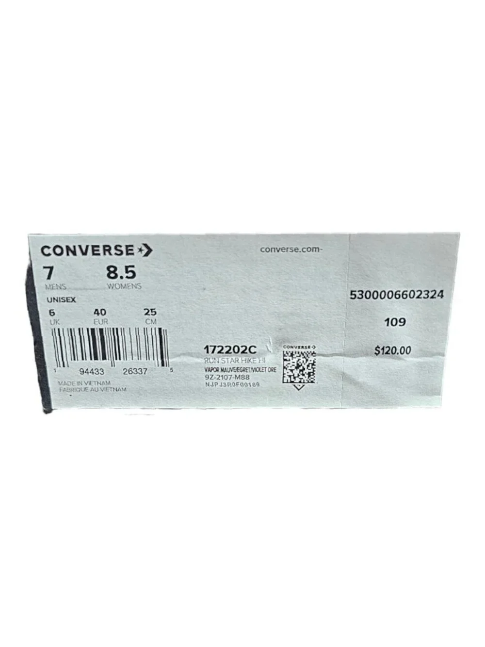 Converse Unisex Run Star Hike Sherpa Sneakers Size 7 Women's Mauve 172202C NWB